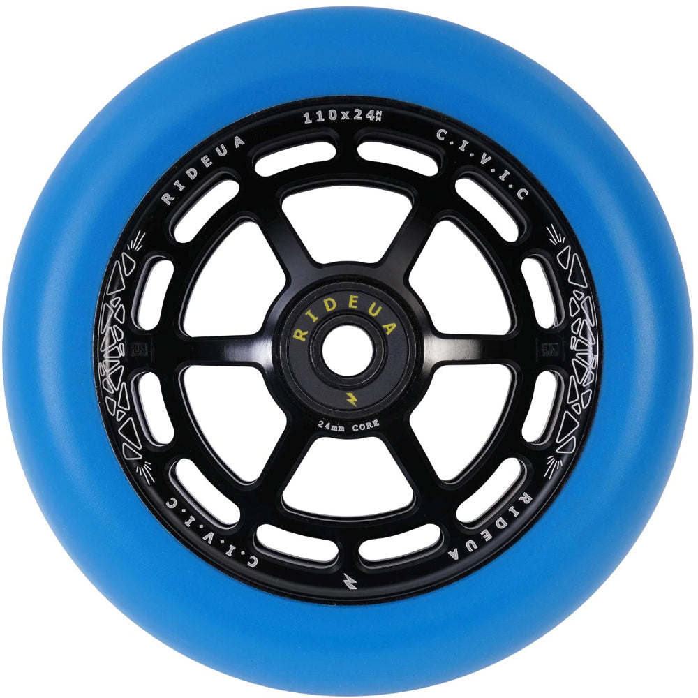 UrbanArtt Civic 110x24mm Scooter Wheels Black Arctic Blue Light