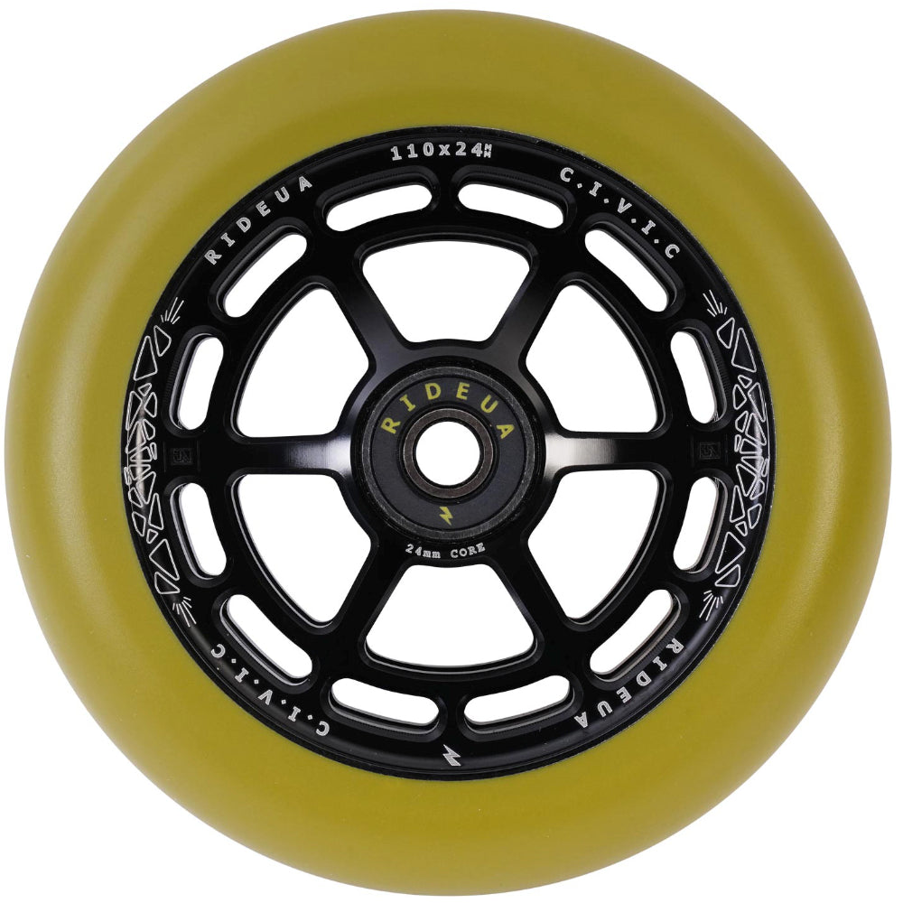 UrbanArtt Civic 110x24mm Scooter Wheels Black Army Green Light