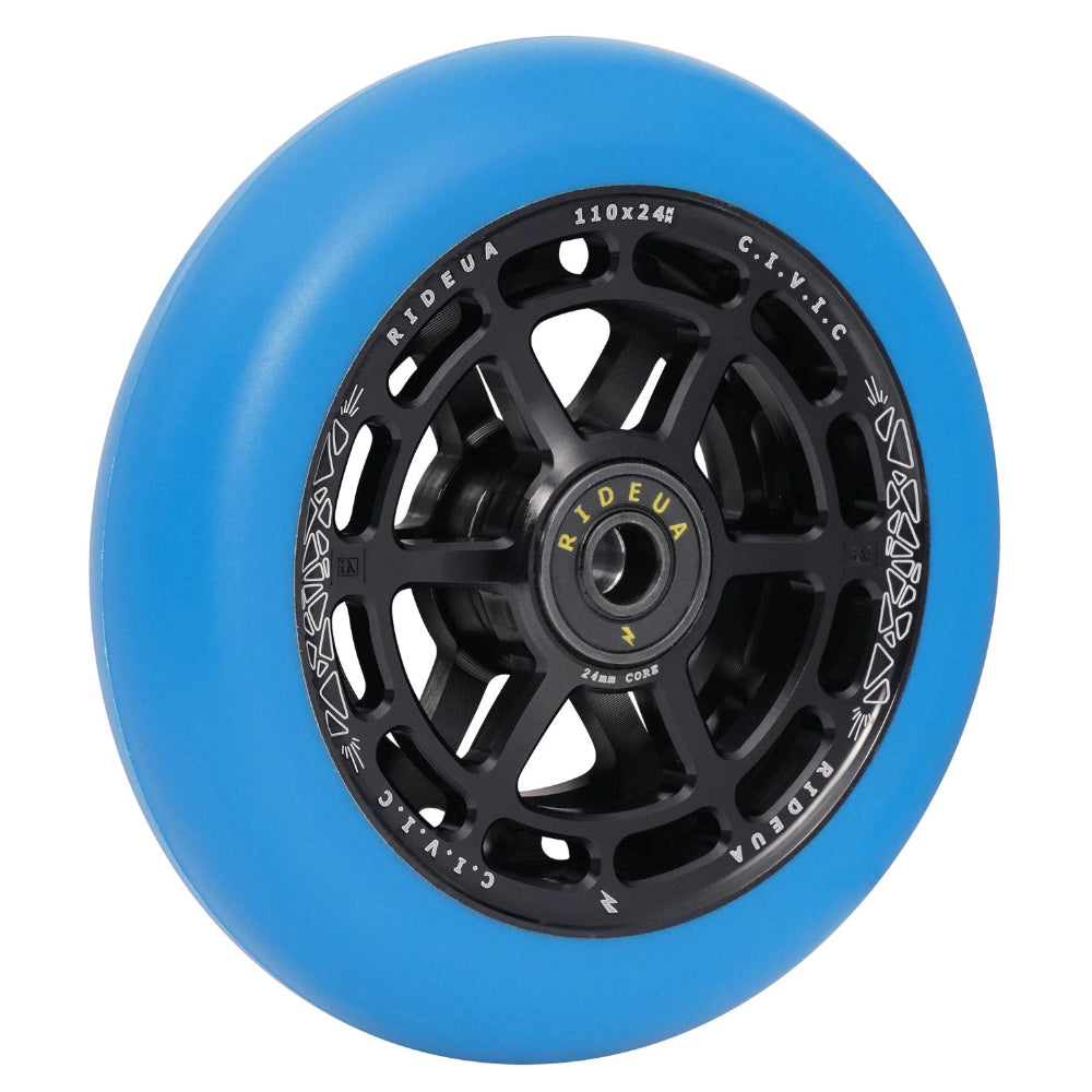 UrbanArtt Civic 110x24mm Scooter Wheels Black Arctic Blue Hollow Core