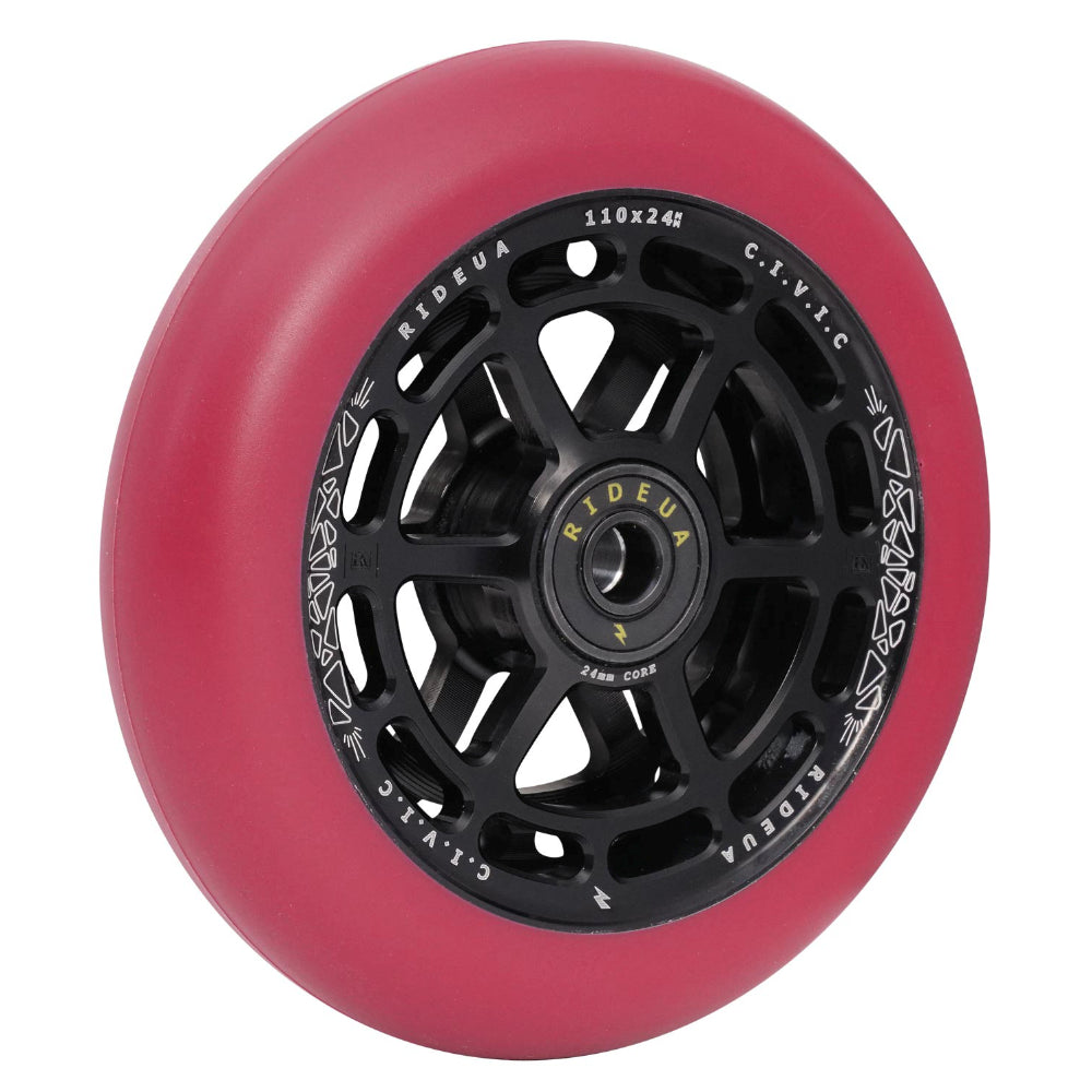 UrbanArtt Civic 110x24mm Scooter Wheels Black Autumn Red Angle Hollow Core