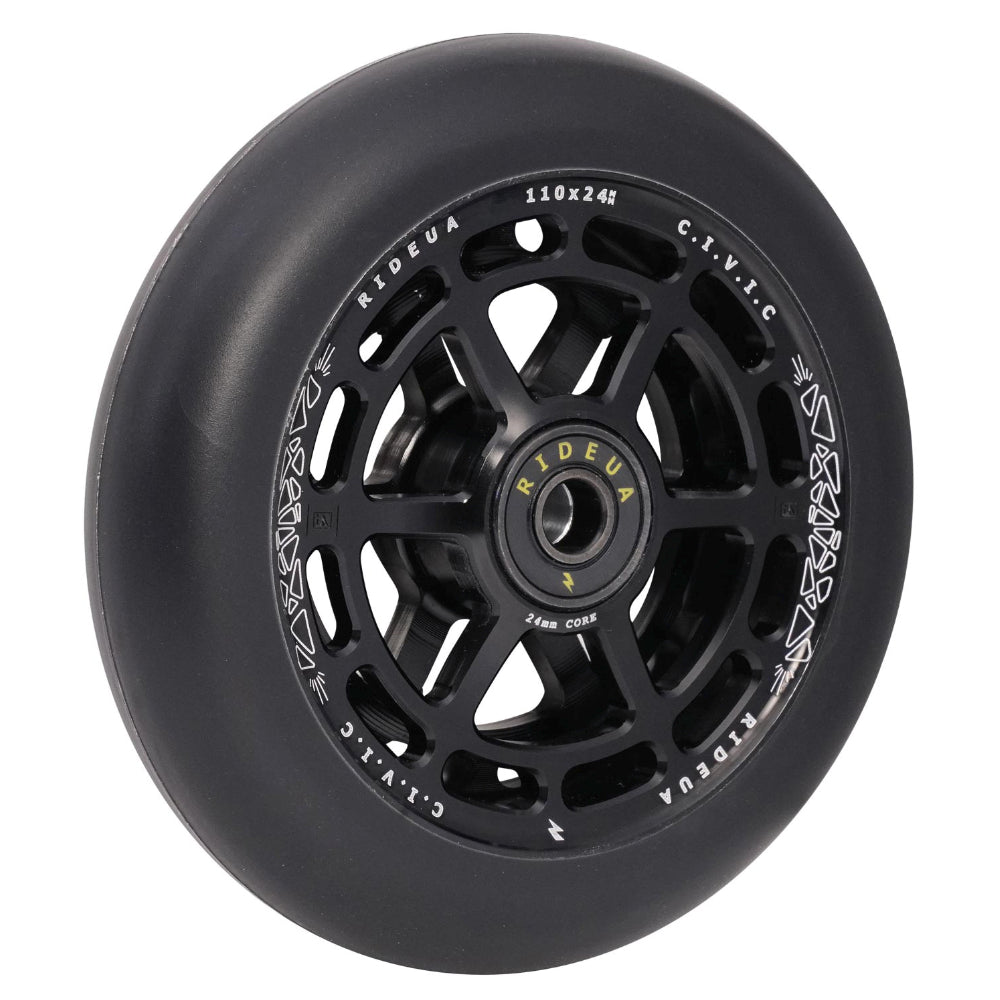 UrbanArtt Civic 110x24mm Scooter Wheels Black Black Angle Hollow