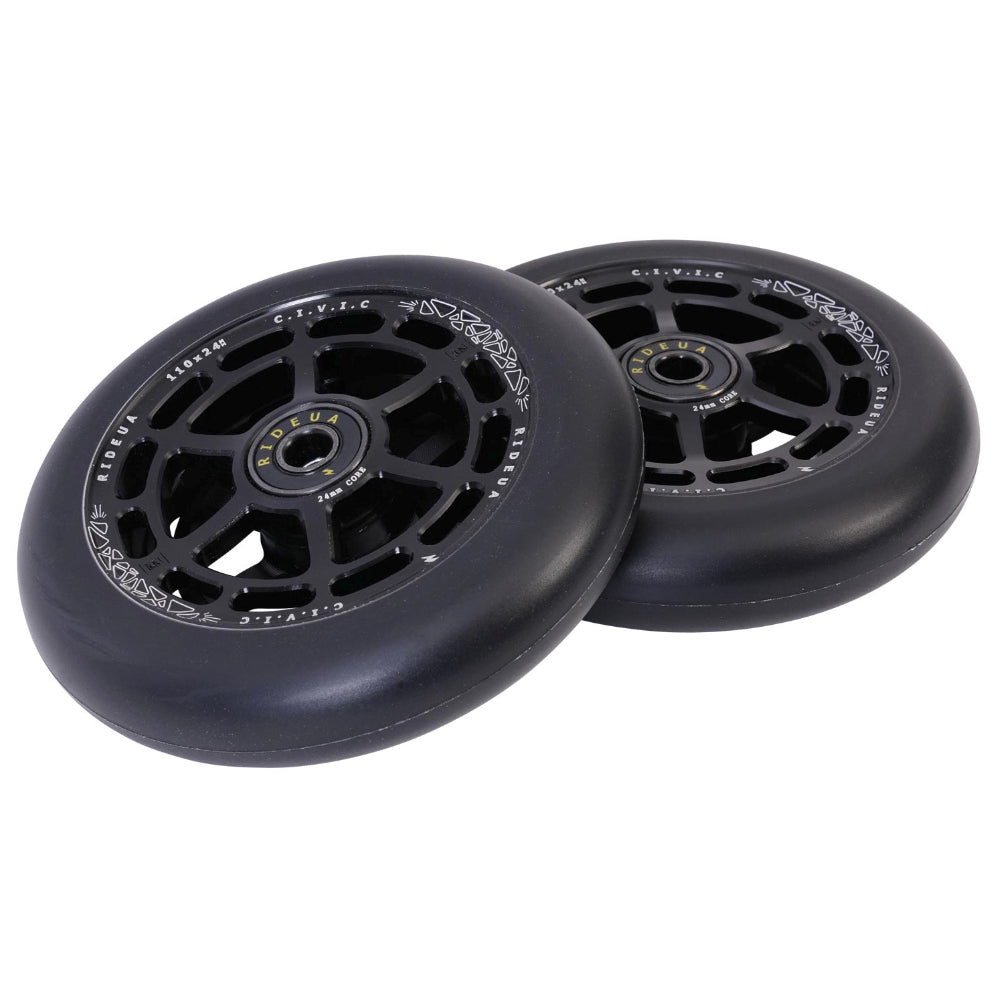 UrbanArtt Civic 110x24mm Scooter Wheels Black Black Pair Light