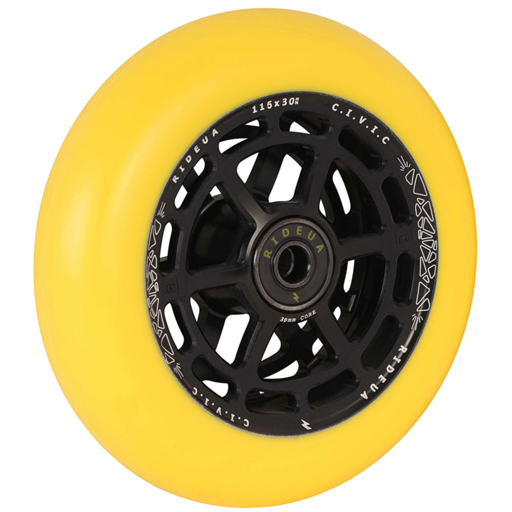 UrbanArtt Civic 110x24mm Scooter Wheels Black Yellow Angle Hollow Core