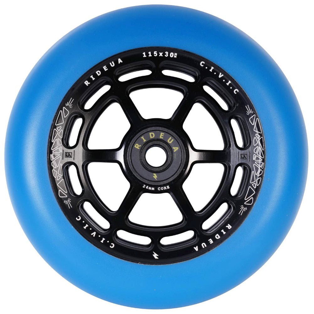 UrbanArtt Civic 115x30mm Scooter Wheels Black Arctic Blue Light