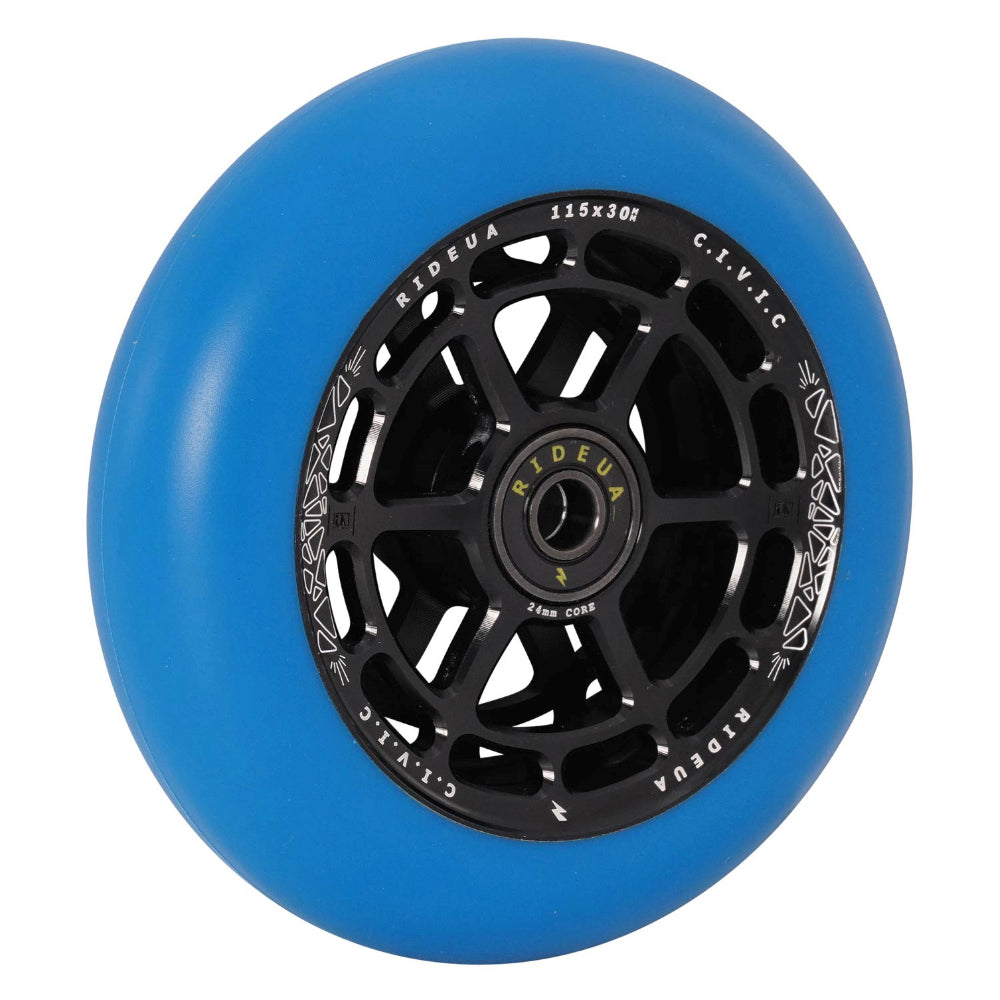 UrbanArtt Civic 115x30mm Scooter Wheels Black Arctic Blue Angle Hollow Core
