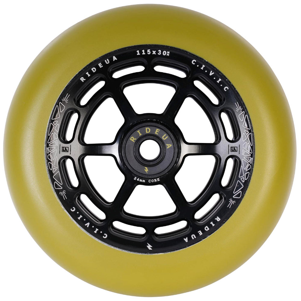 UrbanArtt Civic 115x30mm Scooter Wheels Black Army Green Light