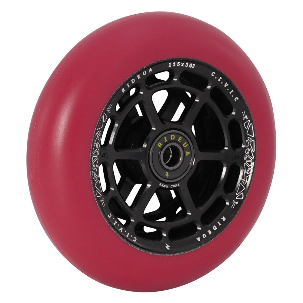 UrbanArtt Civic 115x30mm Scooter Wheels Black Autumn Red Angle Hollow Core