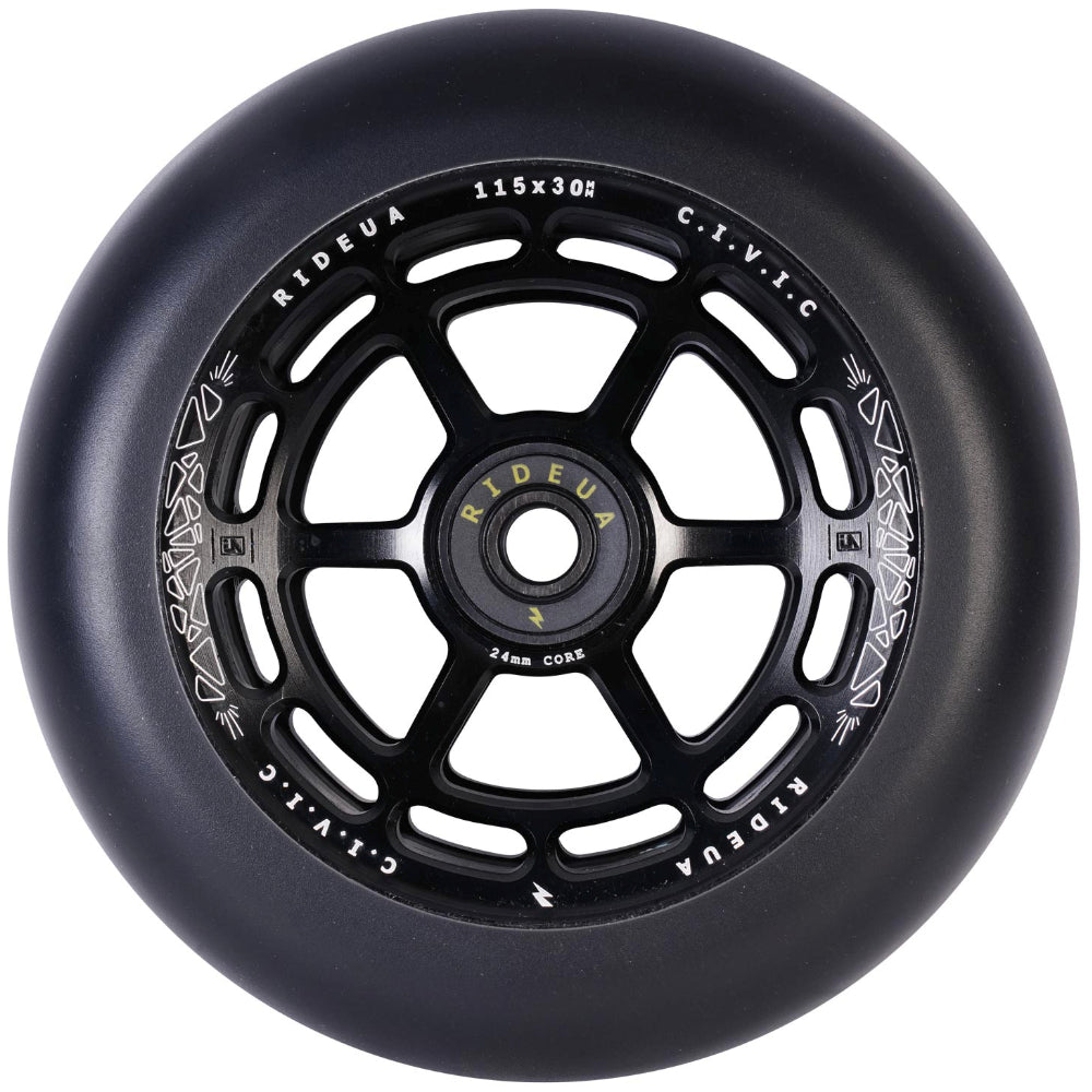 UrbanArtt Civic 115x30mm Scooter Wheels Black Black Light