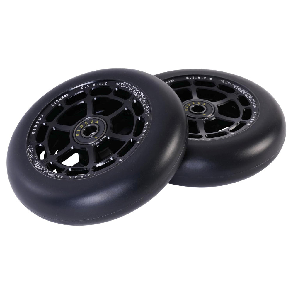 UrbanArtt Civic 115x30mm Scooter Wheels Black Black Pair UA