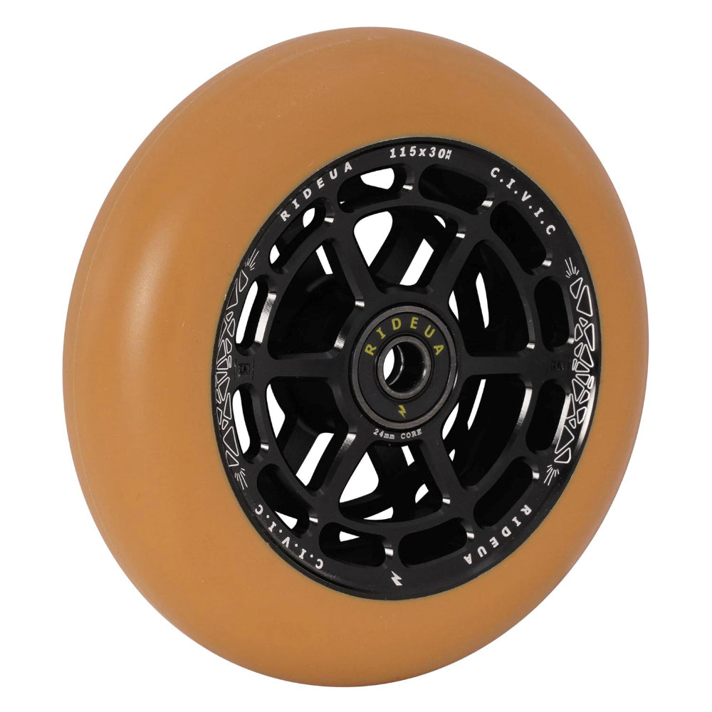 UrbanArtt Civic 115x30mm Scooter Wheels Black Gum Angle Hollow Core