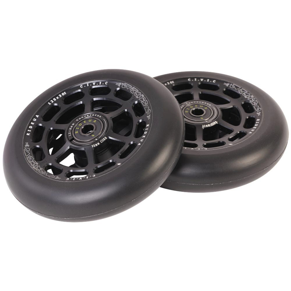 Urbanartt Civic 8STD And 12STD 125x30mm Freestyle Scooter Wheels Black Pair