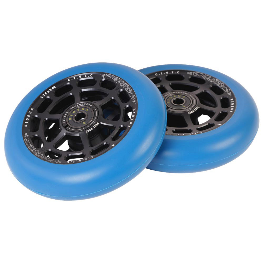 Urbanartt Civic 8STD And 12STD 125x30mm Freestyle Scooter Wheels Blue Pair