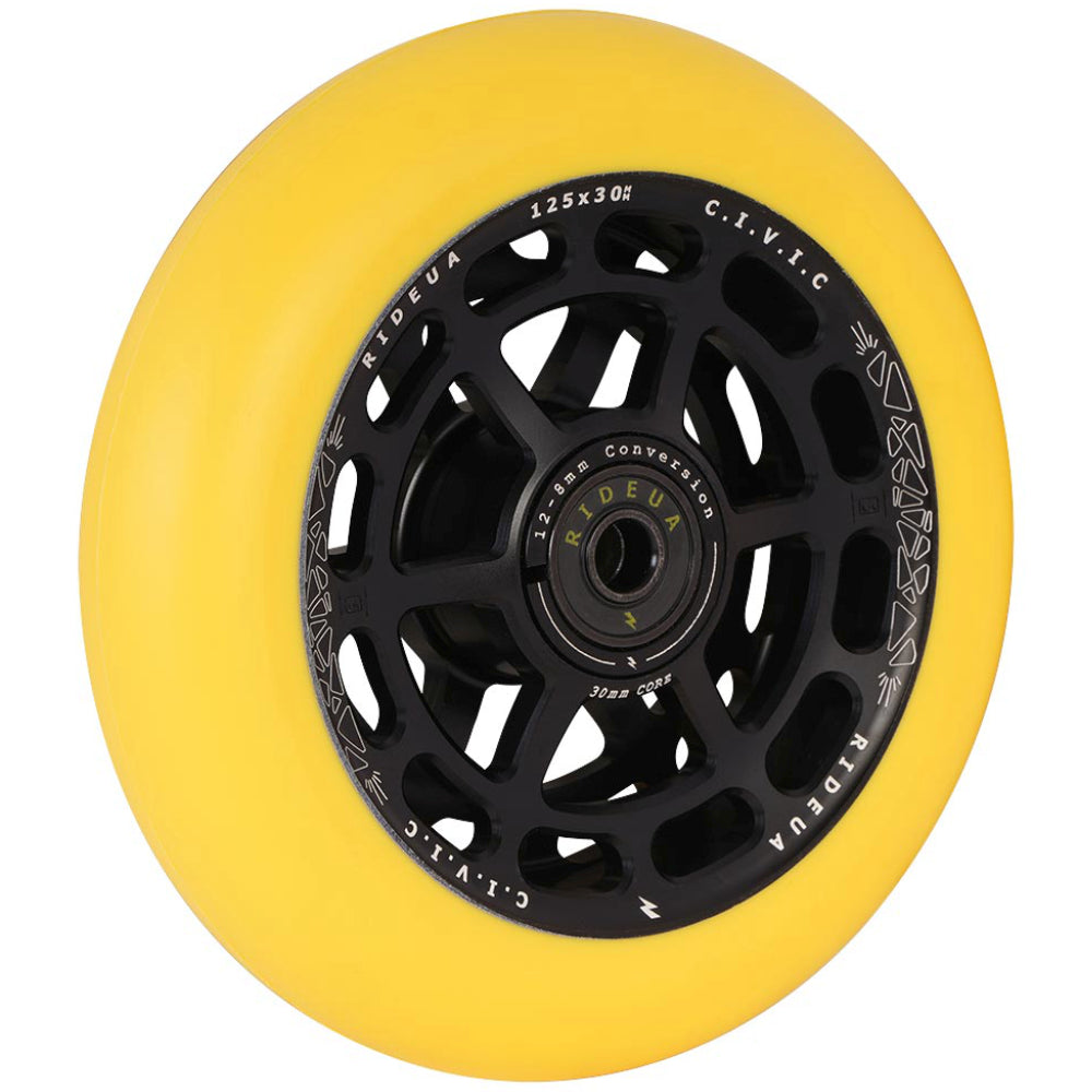 Urbanartt Civic 8STD And 12STD 125x30mm Freestyle Scooter Wheels Yellow Angle