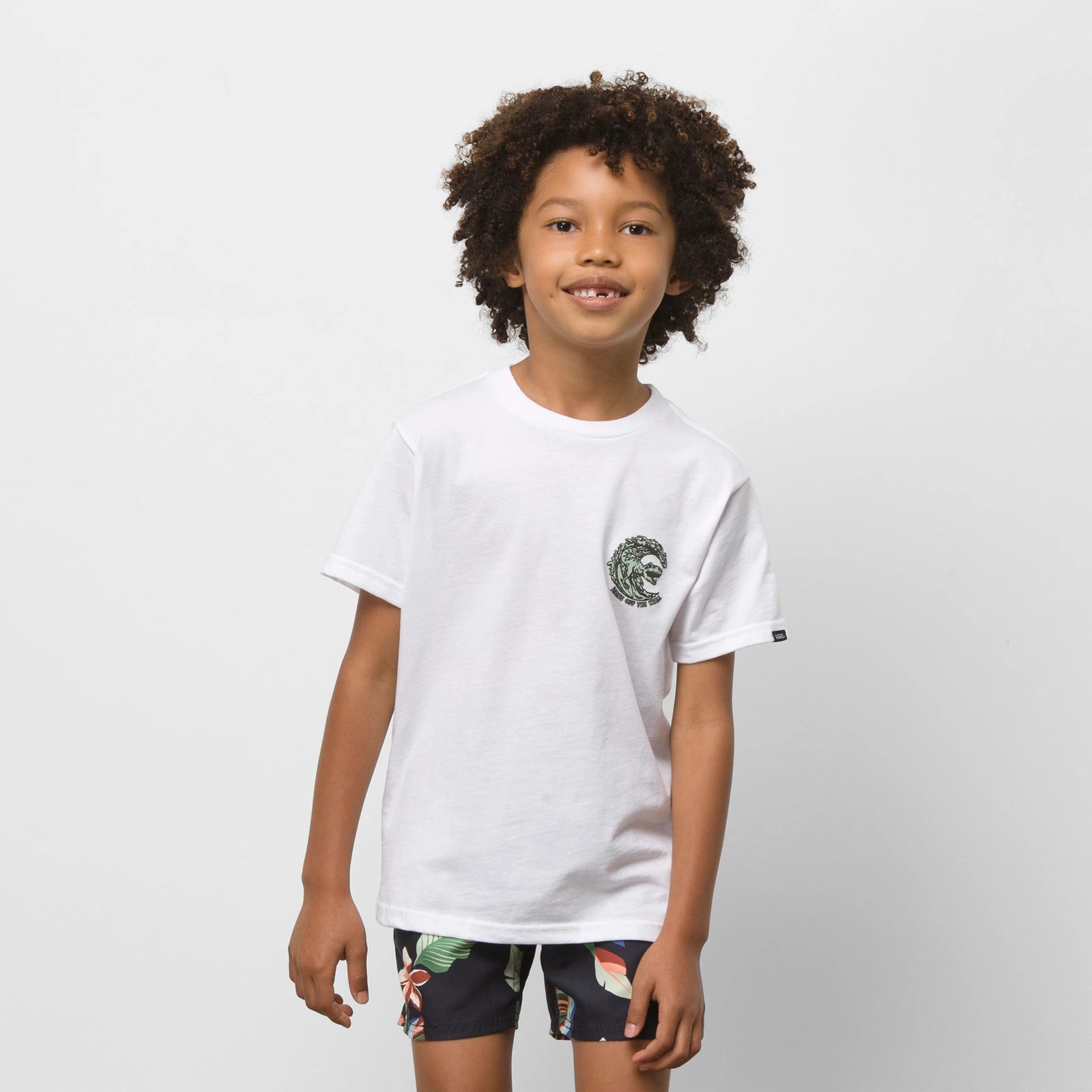 Vans Kids Surf Dino White T-Shirt Front