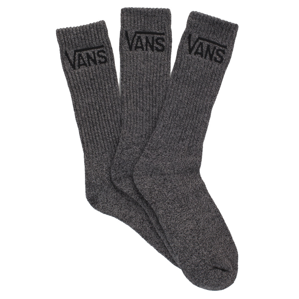 Vans Classic Crew Socks 3 Pack Black Heather