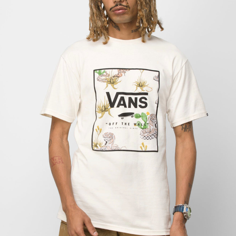 Vans Classic Print Box Antique White / Desert T-Shirt Close Up