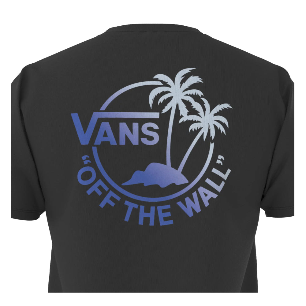 Vans Kids Dual Palm Sun Black T-Shirt Back Close Up