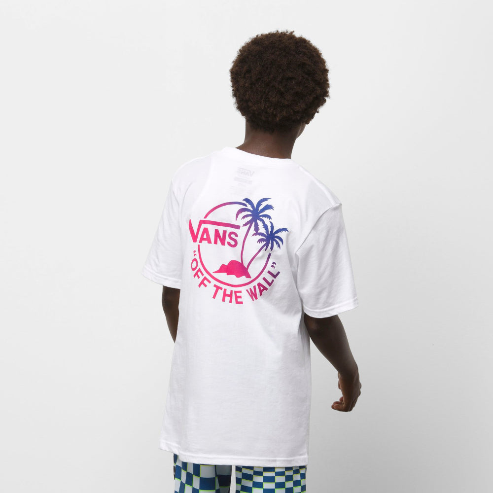 Vans Kids Mini Dual Palm 2 White True Navy T-Shirt Back