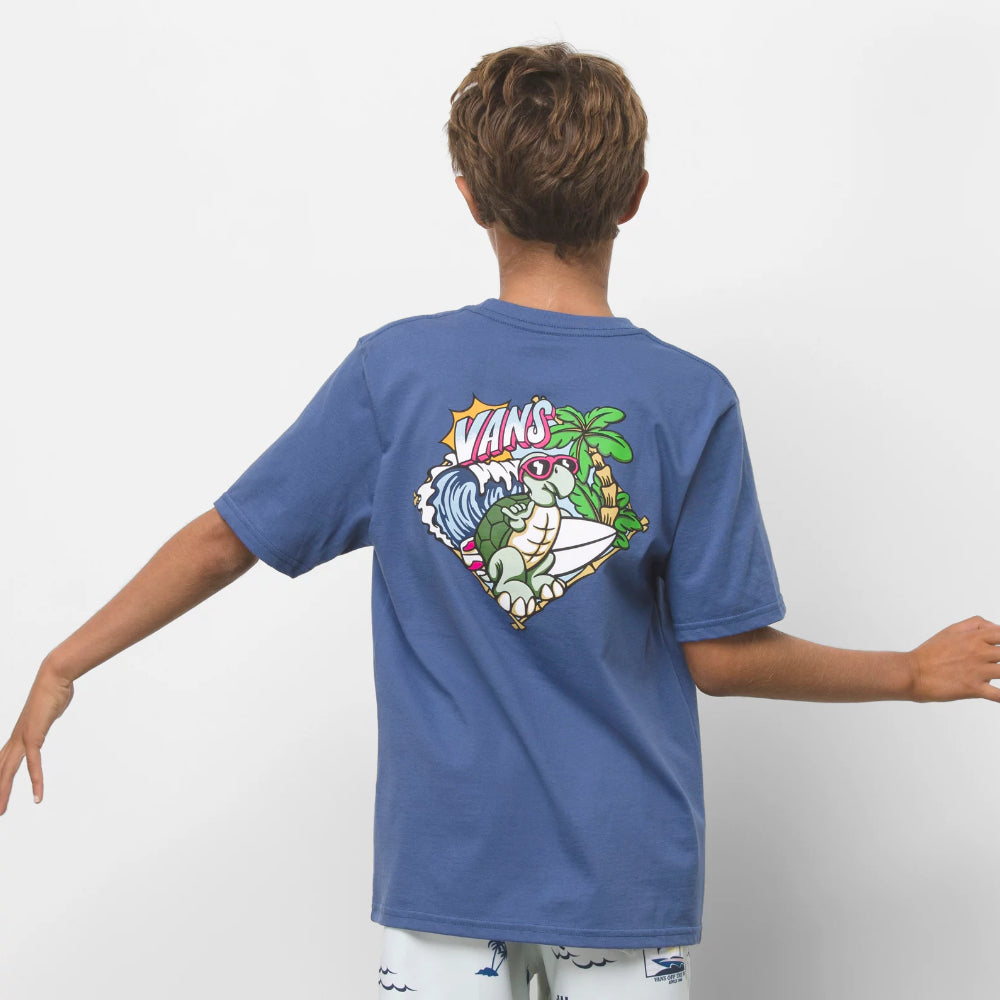 Vans Kids Tubin Tortuga True Navy T-Shirt Back Angle