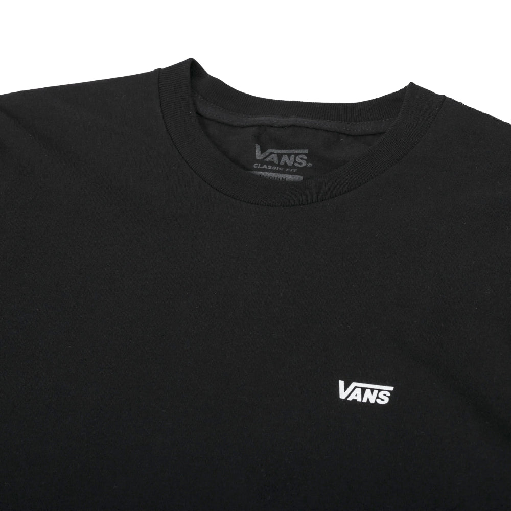 Vans Left Chest Logo Tee Black / White - Shirt Close Up