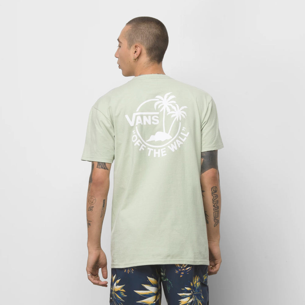 Vans Mini Dual Palm 2 Celadon Green White - Shirt Back