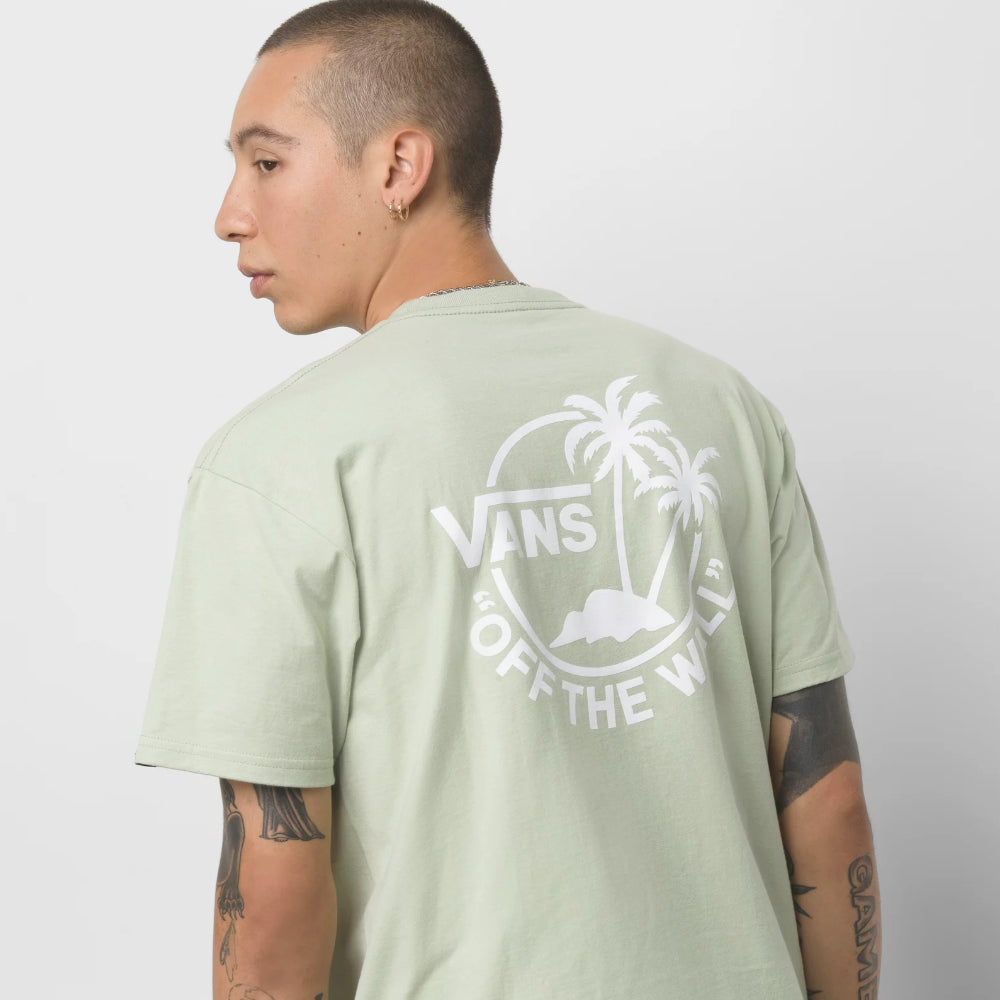 Vans Mini Dual Palm 2 Celadon Green White - Shirt Back Close Up