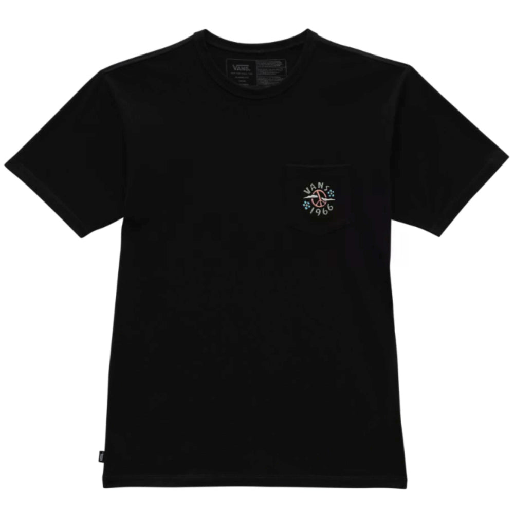 Vans Off The Wall Graphic Pocket Tee Black Peace Sign - Shirt