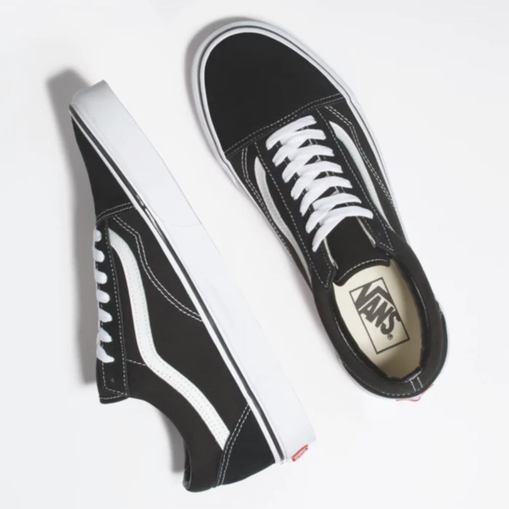 Vans Old Skool Black / White Shoes Top Side View