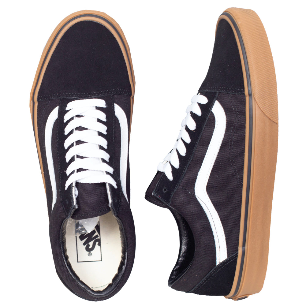 Vans Old Skool Gumsole Black Medium Gum - Shoes Side And Top View