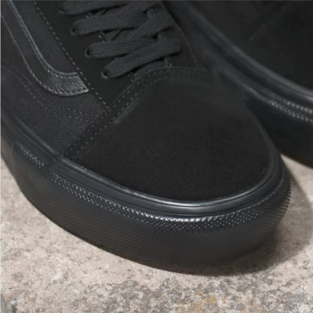Vans Old Skool Skate Blackout Shoes Black Toe Cap Reinfordec