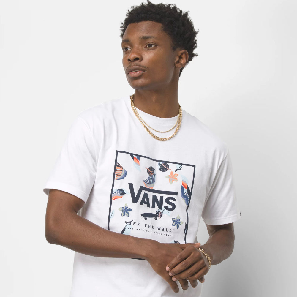 Vans Print Box White / Lucid Floral T-Shirt Close Up
