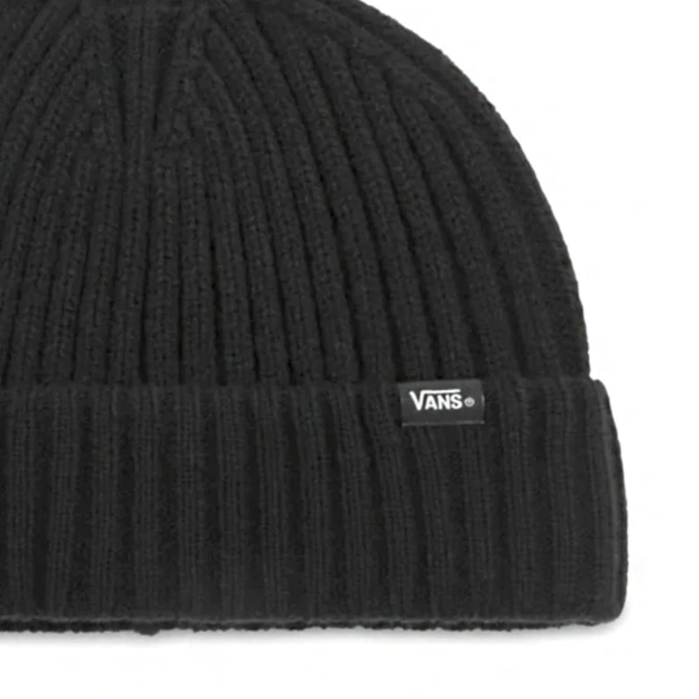 Vans Shallow Cuff Beanie Black Close Up Logo