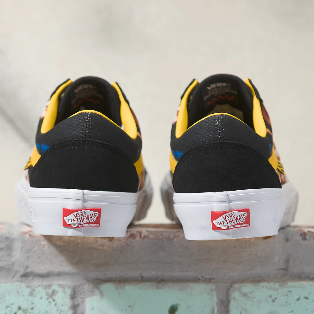 Vans Skate Old Skool Bruce Lee Black Yellow Shoes Back Logo