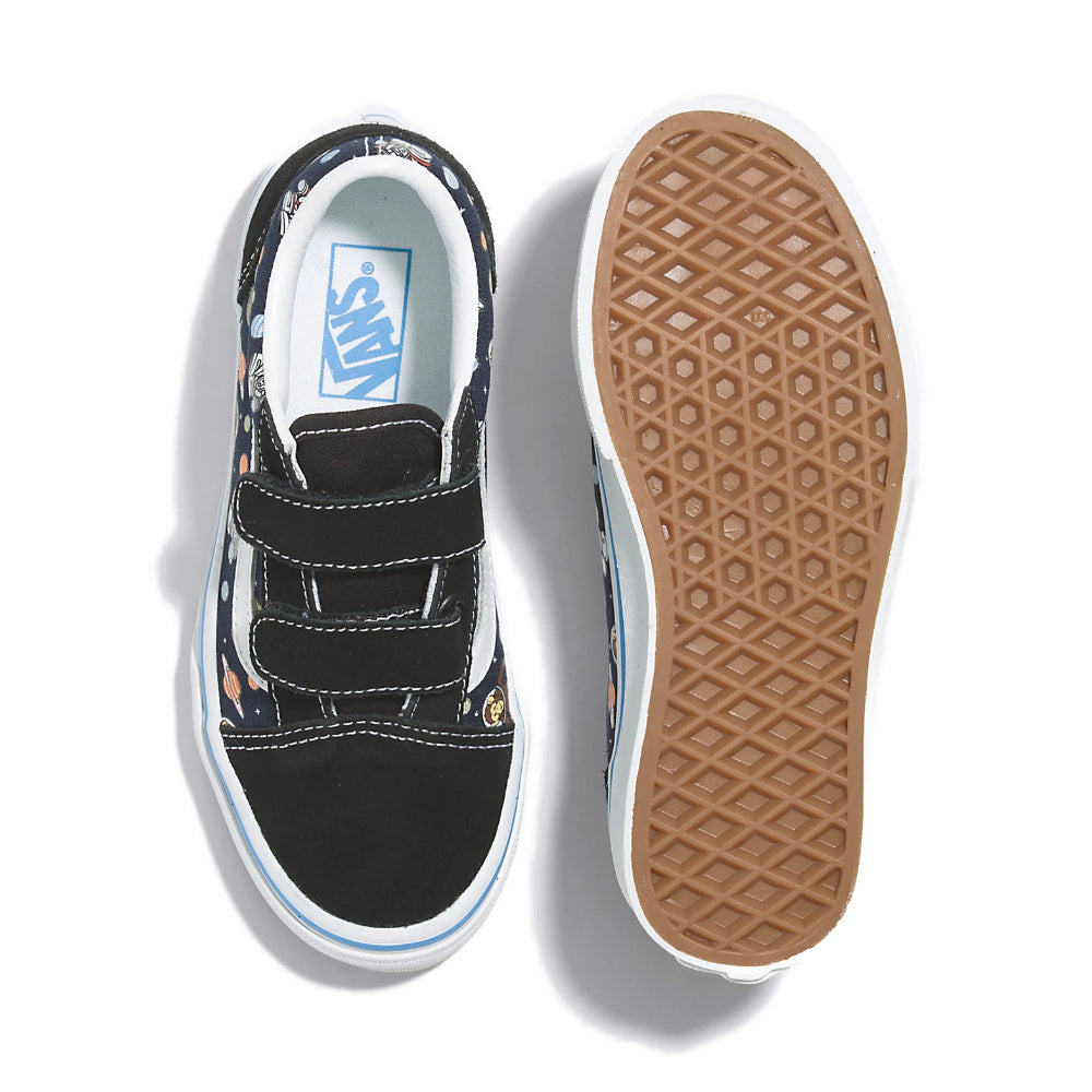 Vans Youth Old Skool Velcro Black / Cosmic Zoo Glow In The Dark - Shoes Top Outsole