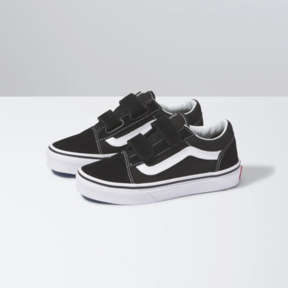 Vans Youth Old Skool Velcro Black / White Shoes Pair
