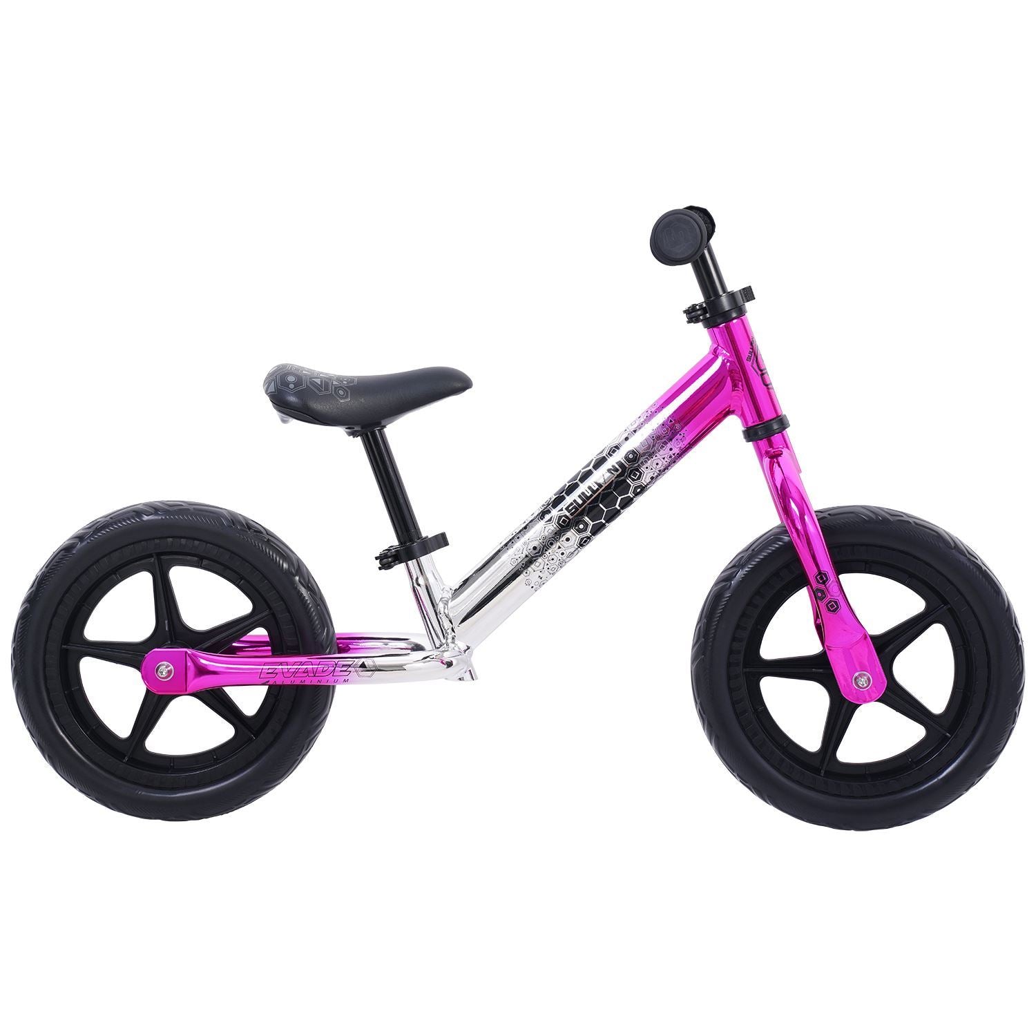 Sullivan Evade 12in - Balance Bike Pink Black Silver Side View