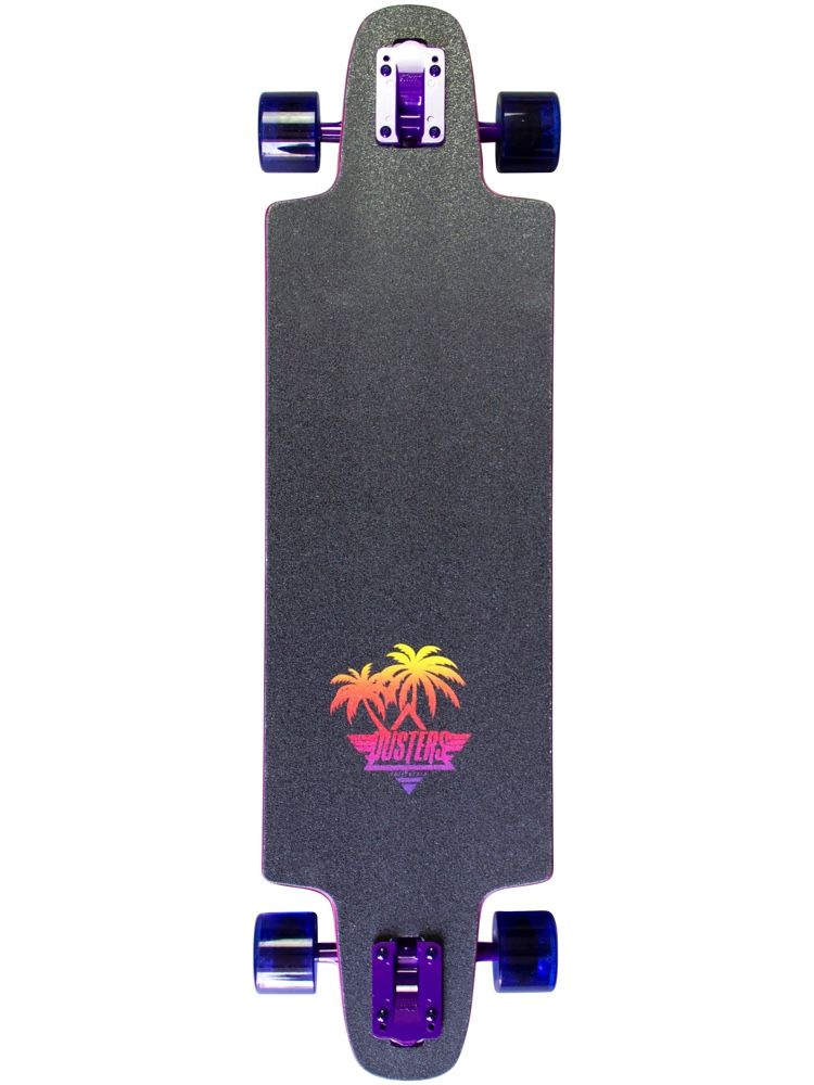 Dusters Ocean Lover Purple 36" - Longboard Complete Griptape Design Palm