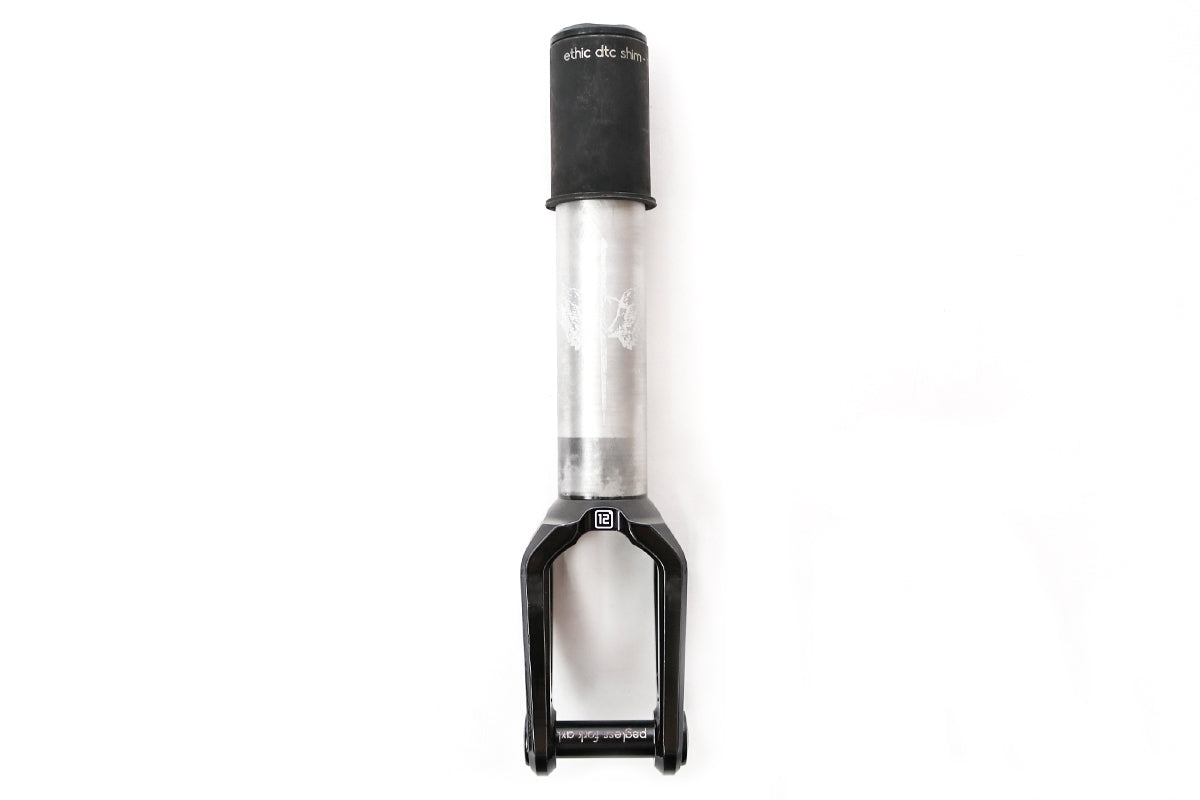 Ethic 12STD Nemesis SCS HIC - Scooter Fork Transparent Black Front View