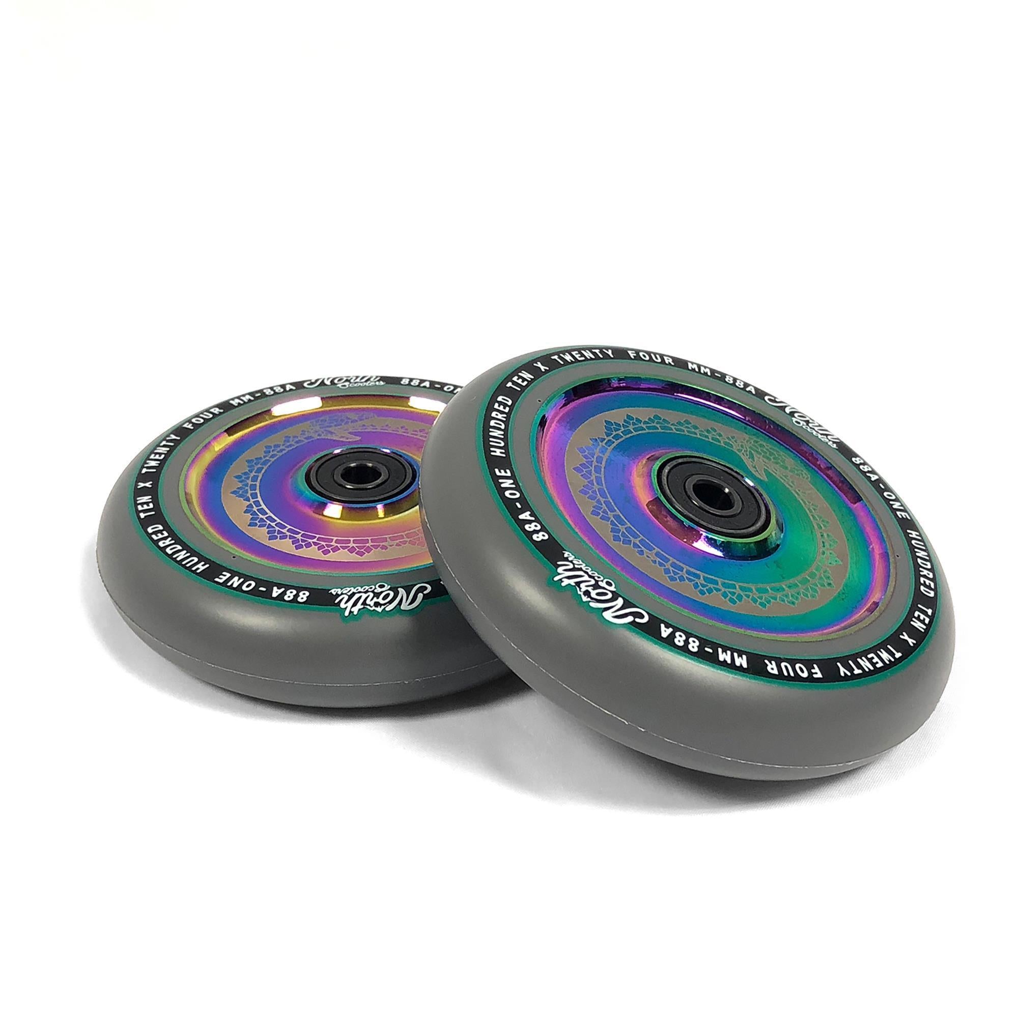 North Scooters Vacant 110mm Grey PU (PAIR) - Scooter Wheels Oil SLick