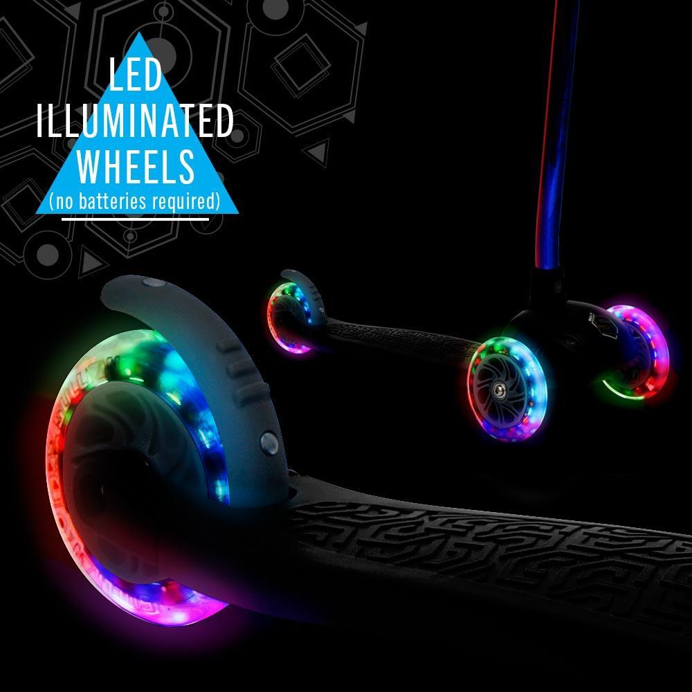 Sullivan Lean N Glide Tri Scooter - Kick Scooter Neo Black Edit alt text Wheel Lights