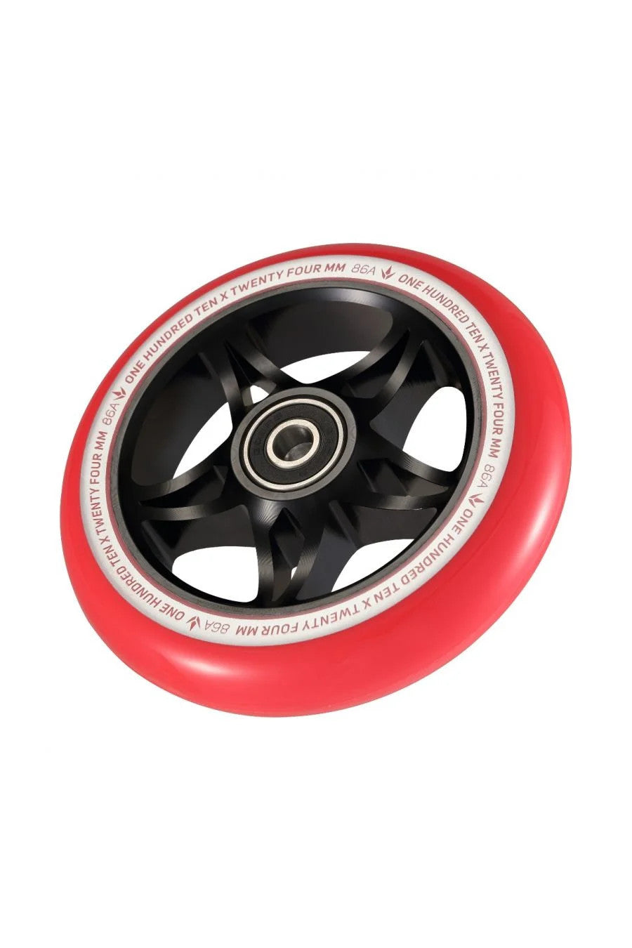 Envy S3 110mm (PAIR) - Scooter Wheels Black Red Angle View