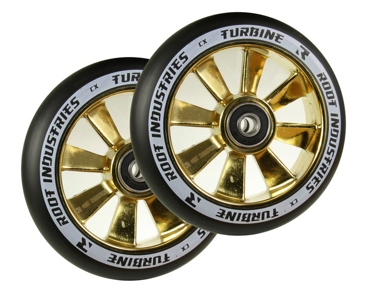 Root Industries Turbine Black PU (PAIR), Scooter Wheels, Gold Rush
