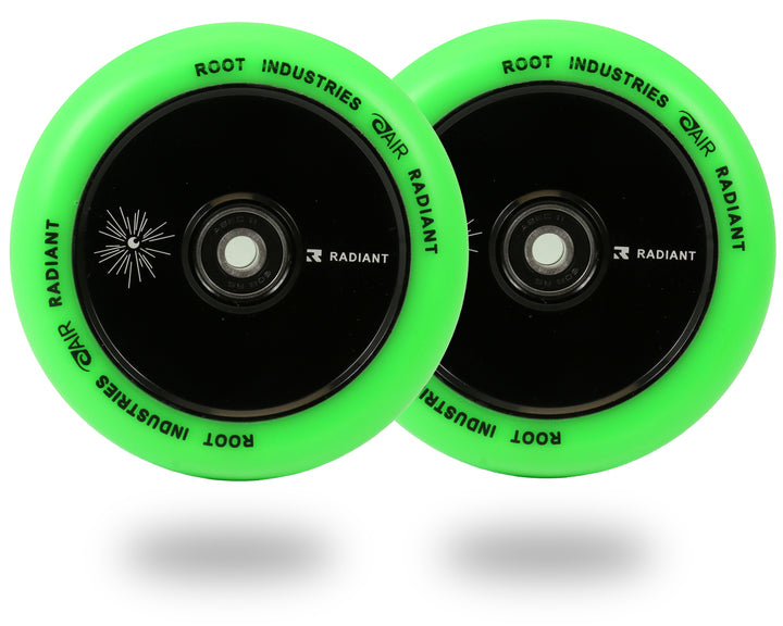 Root Industries 110mm Radiant Air Wheels (PAIR) - Scooter Wheels Green
