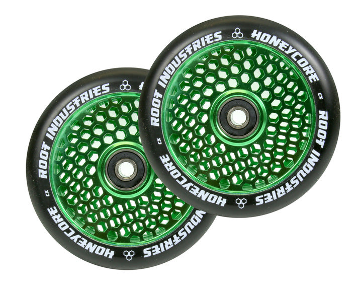 Root Industries Honeycore 120mm Black Urethane, Scooter Wheels, Green Core