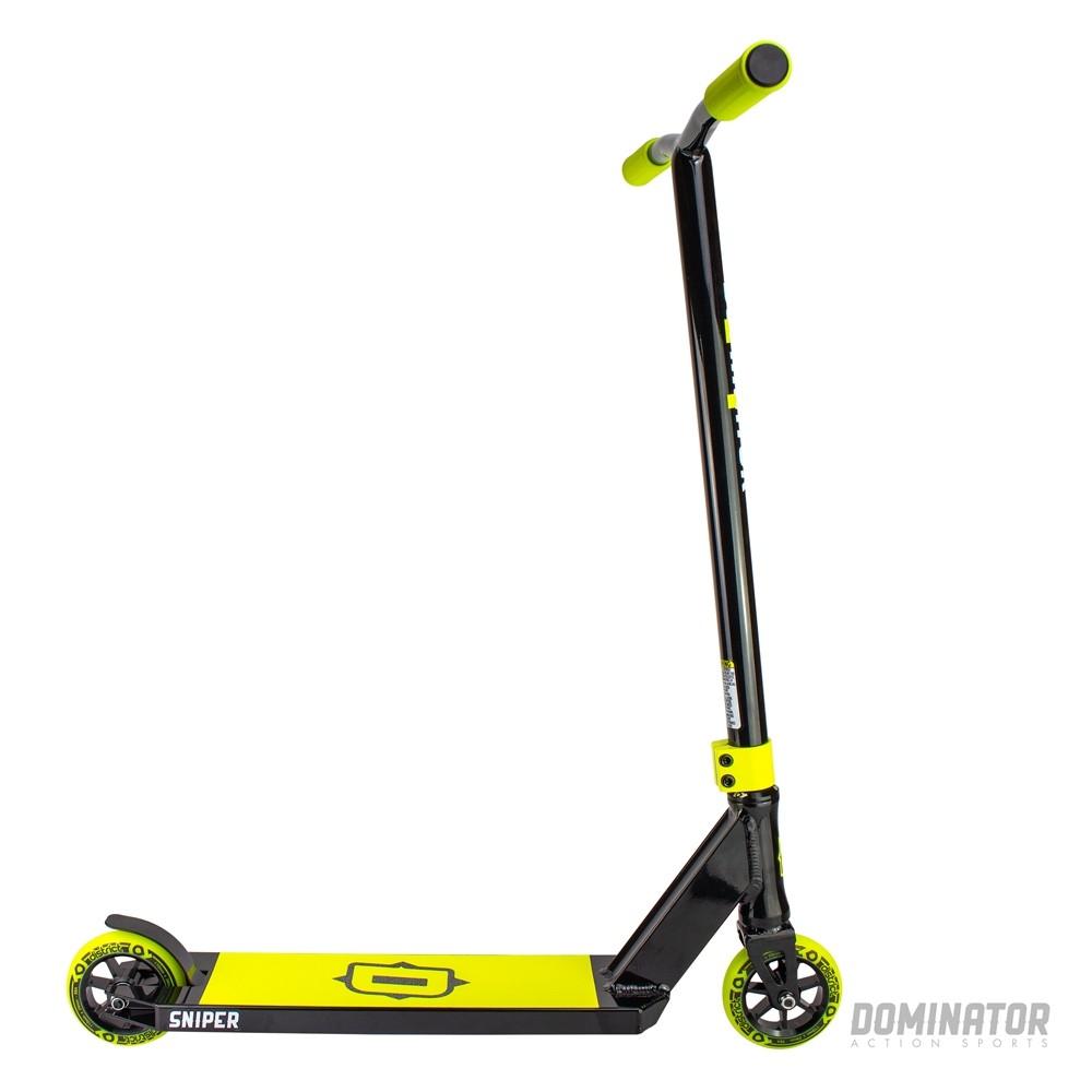 Dominator Sniper - Scooter Complete Black Neon Yellow Side View