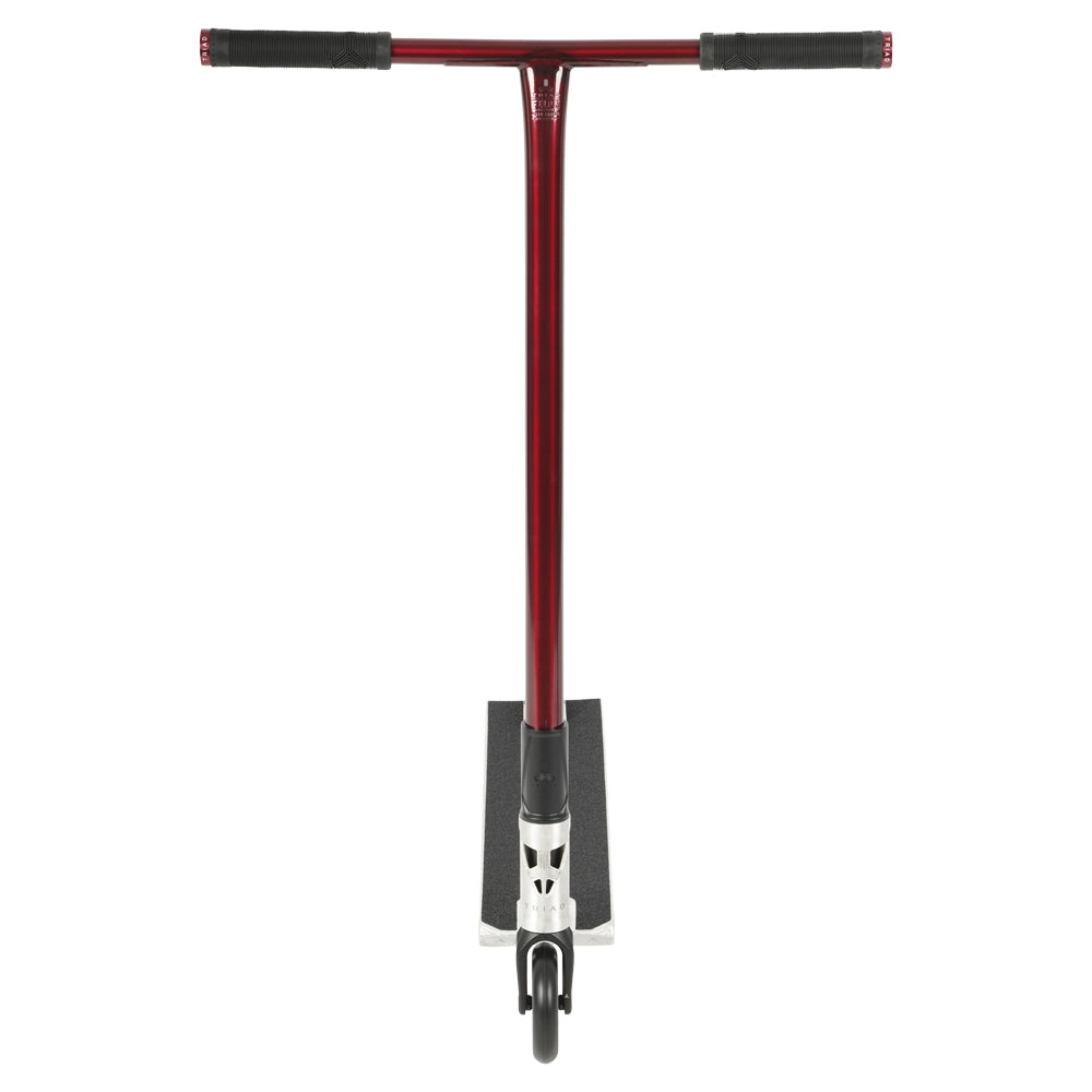 Triad Hellion Raw / Red - Scooter Complete Front View Double Butted Felon T-Bar