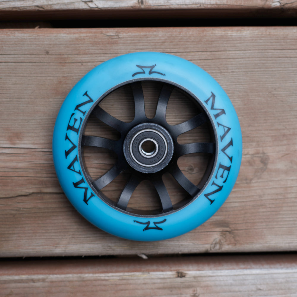 AO Scooters Maven Spoked 110mm Scooter Wheels Blue Lifestyle