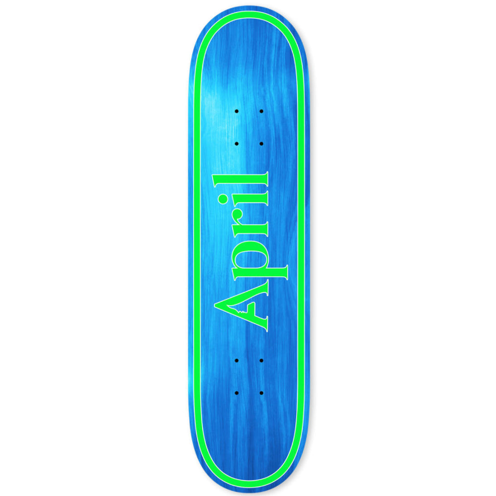 April OG Logo Blue Green Skateboard Deck