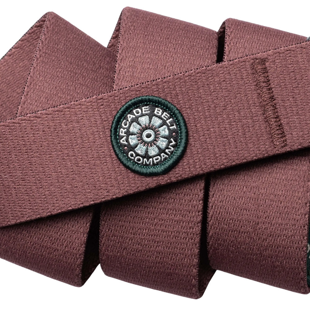 Arcade Belt Co. Slim Youth Belt Burgundy Close Up