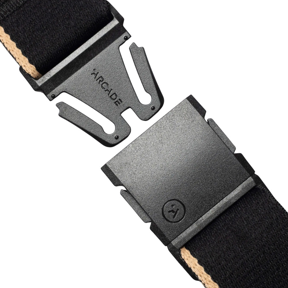 Arcade Blackwood Belt Black Sand Buckle Open